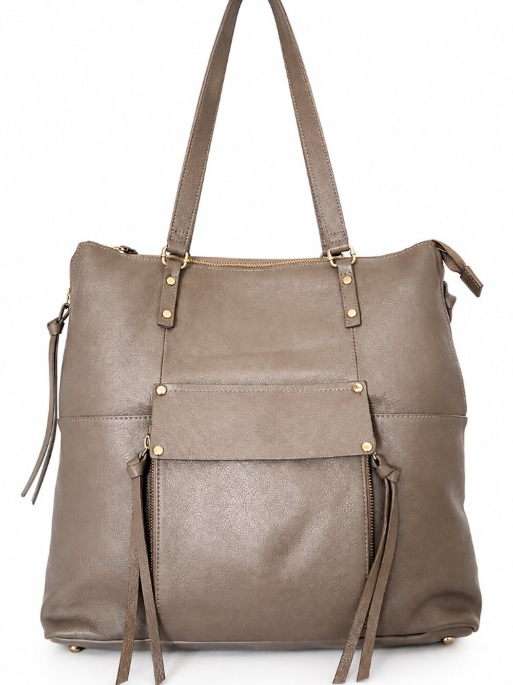KOOBA Everette Leather Zip Tote in Taupe - New with Tags